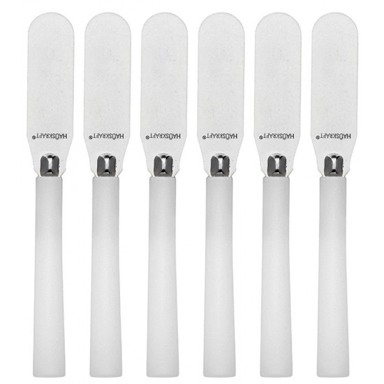 Jogo 6 Espatulas 14cm Para Pate Branca